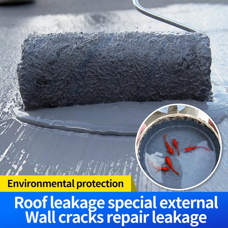 Polyurethane Waterproof Coating, Water Based Polyurethane Grouting Sealant for Roofs,Walls,Garden,Gutter,Concrete Cracks Holes Leak Repair (Gray 300g) - Image 3